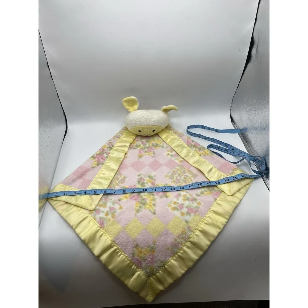 Vintage‎ Lamb Teddy Bear Lovey Satin Trim Security Blanket